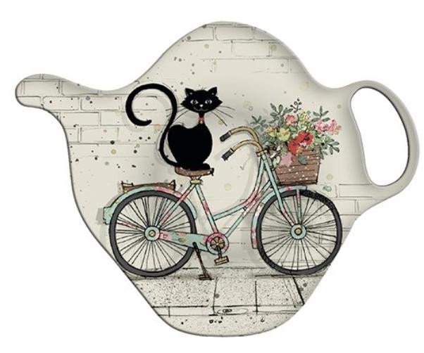 Levně Talířek na čajové sáčky BUG ART KIUB - Kočka na kole