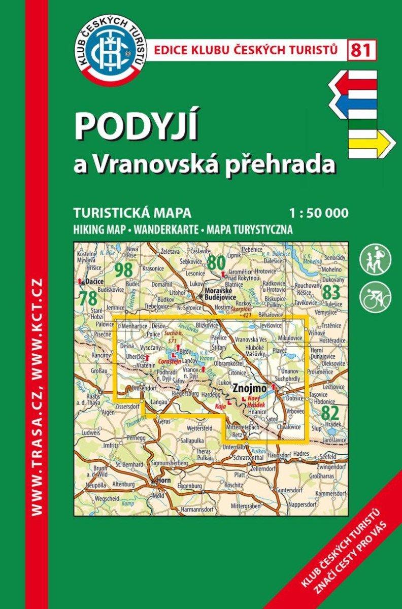 Levně KČT 81 Podyjí, Vranovská přehrada 1:50 000/ 9. vydání 2023