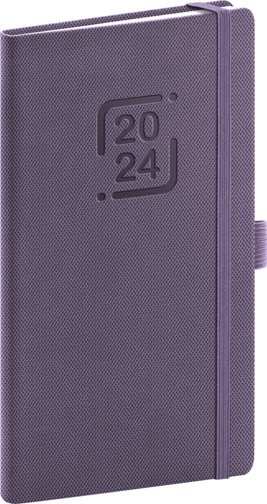Levně Diář 2024: Catanella - fialový, kapesní, 9 × 15,5 cm