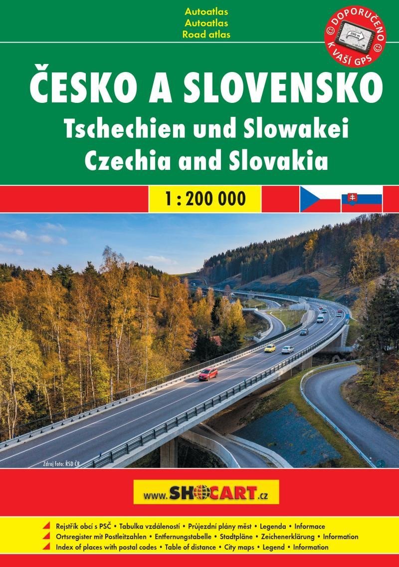 Levně Česko a Slovensko 1:200 000 / autoatlas (A5, spirála)