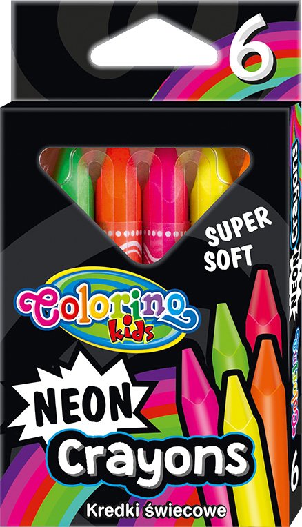 Levně Colorino voskovky trojhranné - Neon, extra měkké, 6 barev