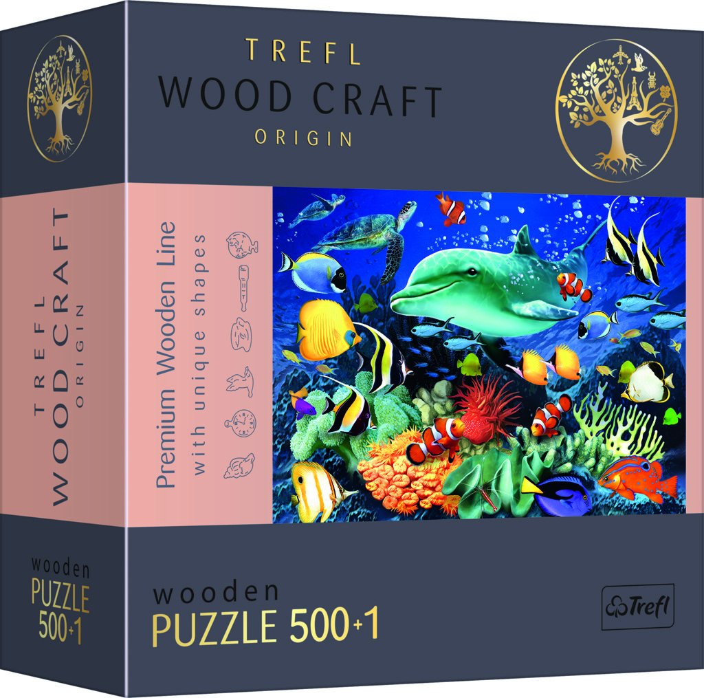 Levně Trefl Wood Craft Origin Puzzle Život v moři 501 dílků - dřevěné - Trefl