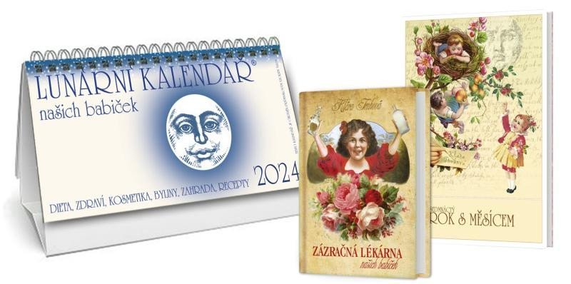 Levně Kalendář 2024 Lunární + Zázračná lékárna naší babičky + Sedmnáctý rok s Měsícem - Klára Trnková