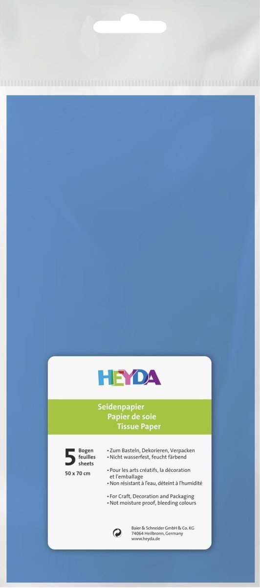Levně HEYDA Hedvábný papír 50 x 70 cm - světle modrý 5 ks