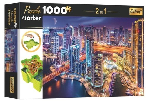 Product detail of Puzzle s třídičem 2v1: Noční Dubaj 1000 dílků