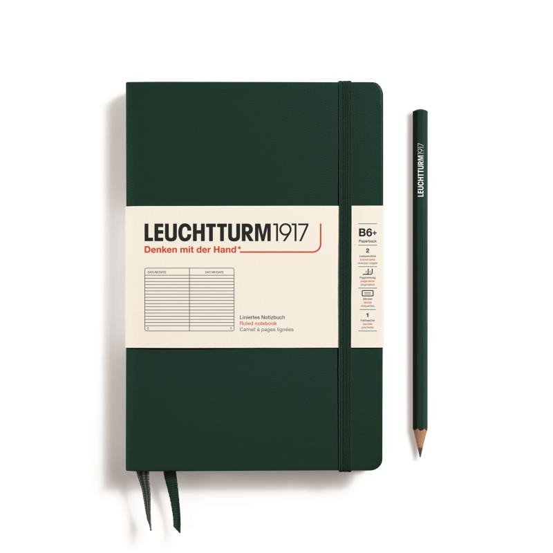 Levně Leuchtturm1917 Zápisník Forest Green Paperback B6+ linkovaný