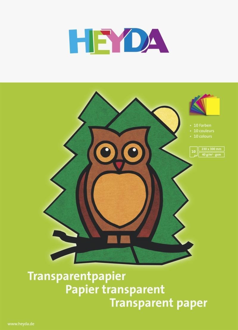 Levně HEYDA Blok transparentních papírů - sova 10 listů