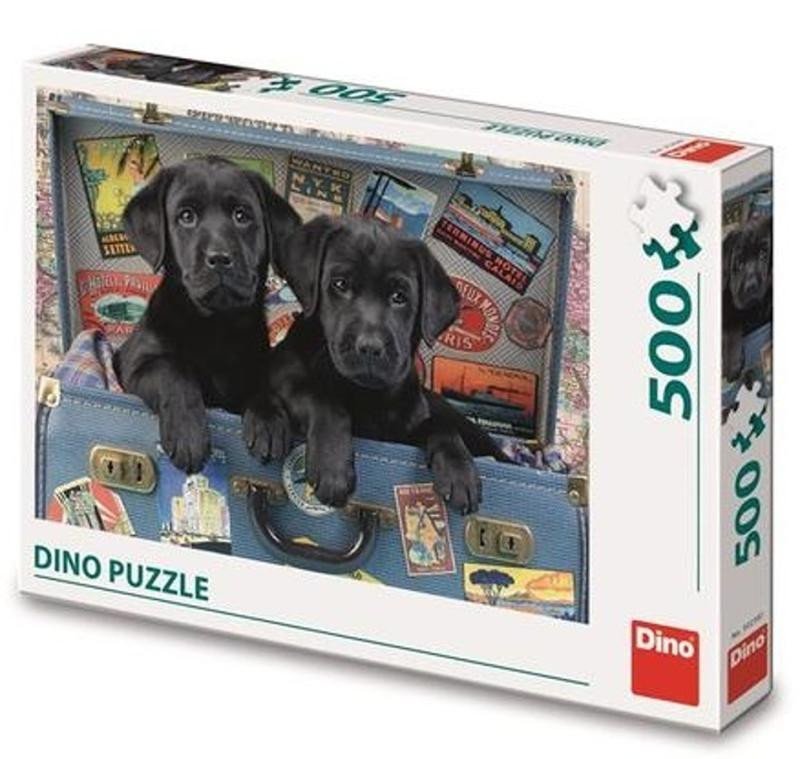 Puzzle Štěňata v kufru 500 dílků - Dino