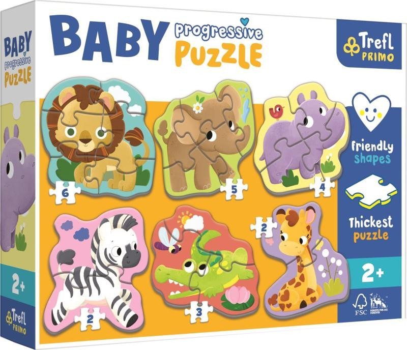 Levně Trefl Puzzle Baby Safari 6v1 (2-6 dílků)