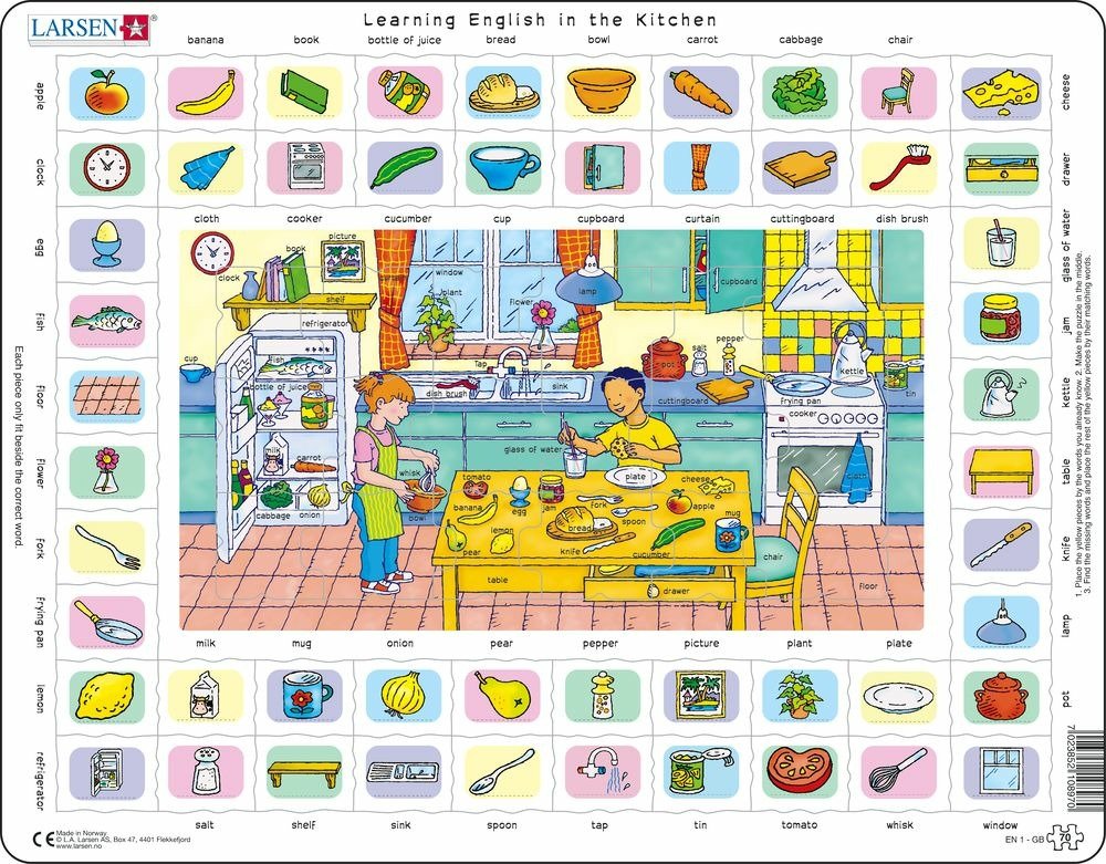 Levně Puzzle Learning English in the Kitchen - Larsen