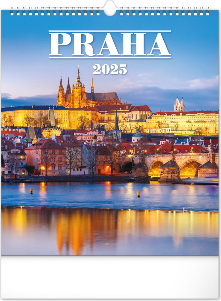 Levně Kalendář 2025 nástěnný: Praha, 30 × 34 cm