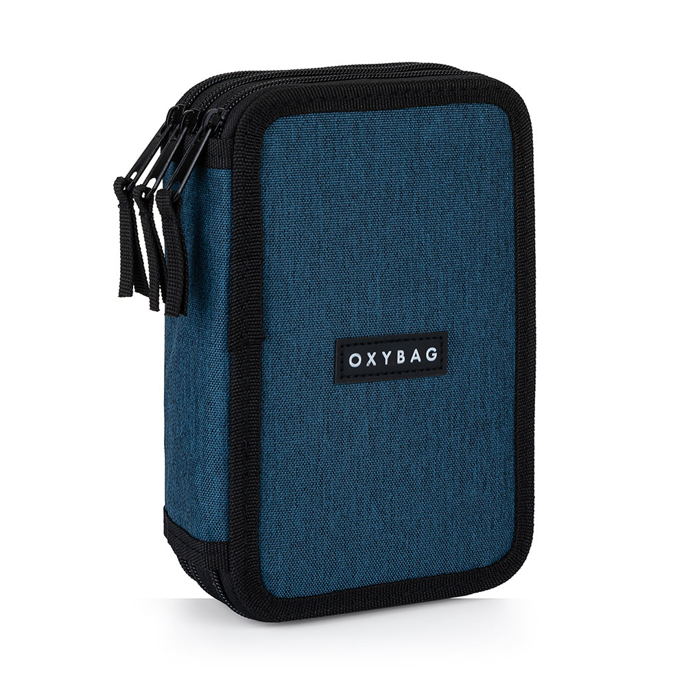 Levně Oxybag Penál 3 patrový - Unicolor Blue