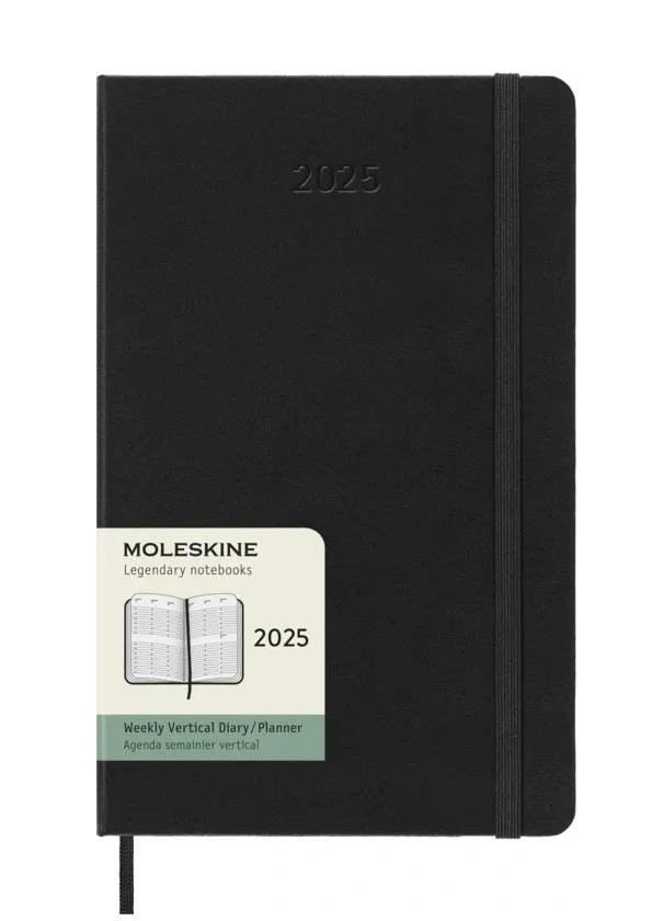 Levně Moleskine Vertikální diář 2025 černý L, týdenní, tvrdý