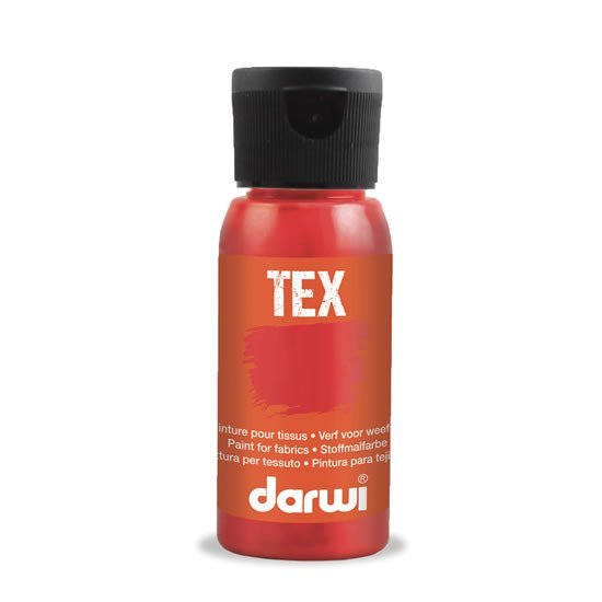 Levně DARWI TEX barva na textil - Rumělková červená 50 ml