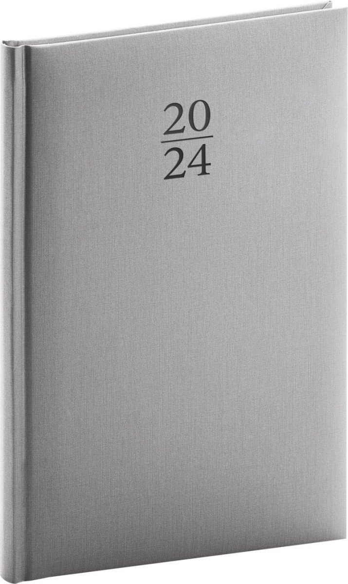 Levně Diář 2024: Capys - stříbrný, týdenní, 15 × 21 cm