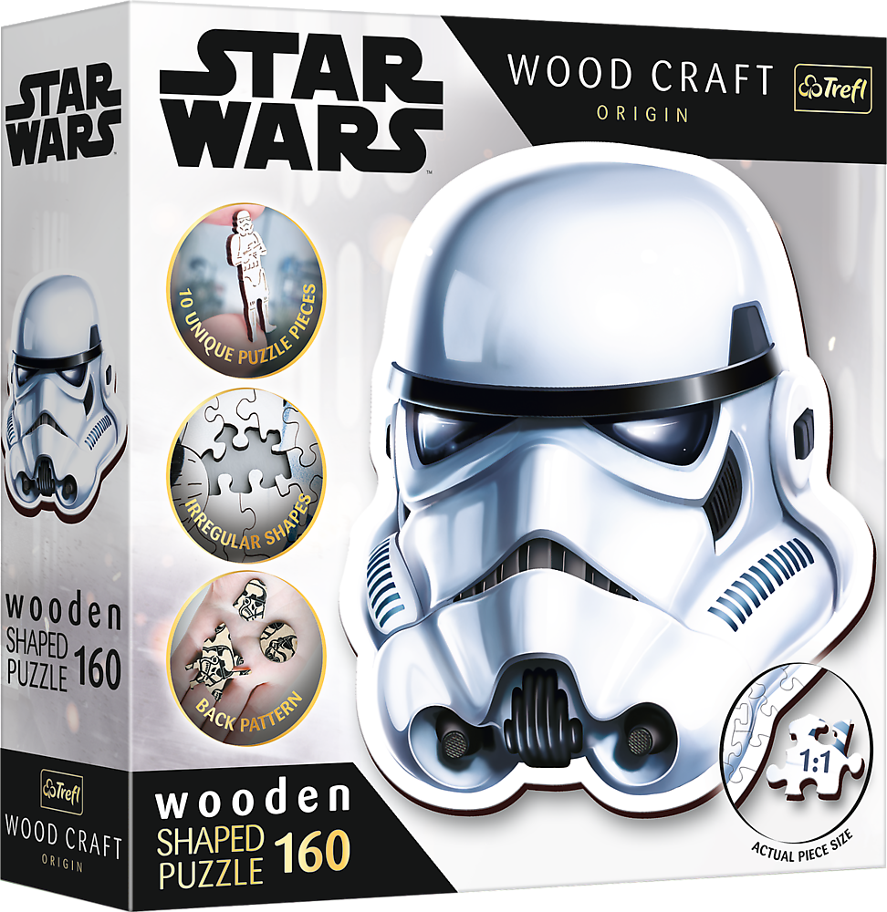 Levně Puzzle Wood Craft Origin Star Wars: Helma stormtroopera 160 dílků - Trefl