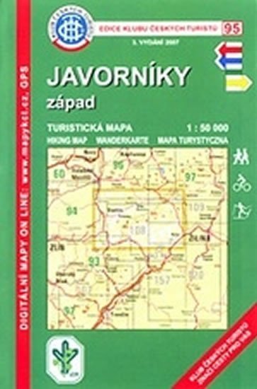 Levně Javorníky západ 1:50 0000/KČT 95 Turistická mapa