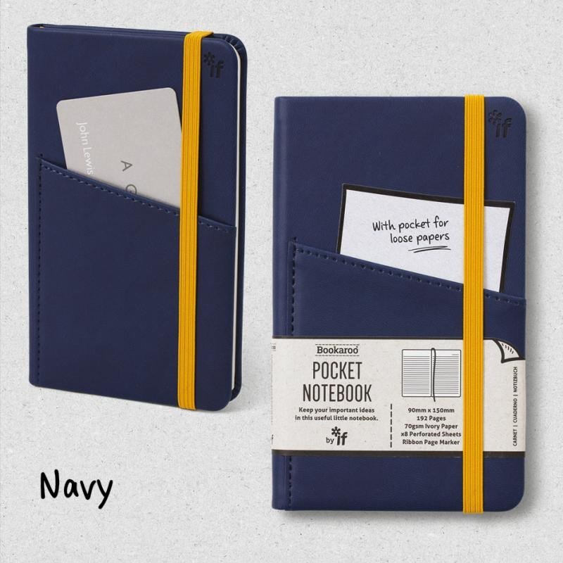 Levně Bookaroo Kapesní zápisník A6 - modrý tmavě