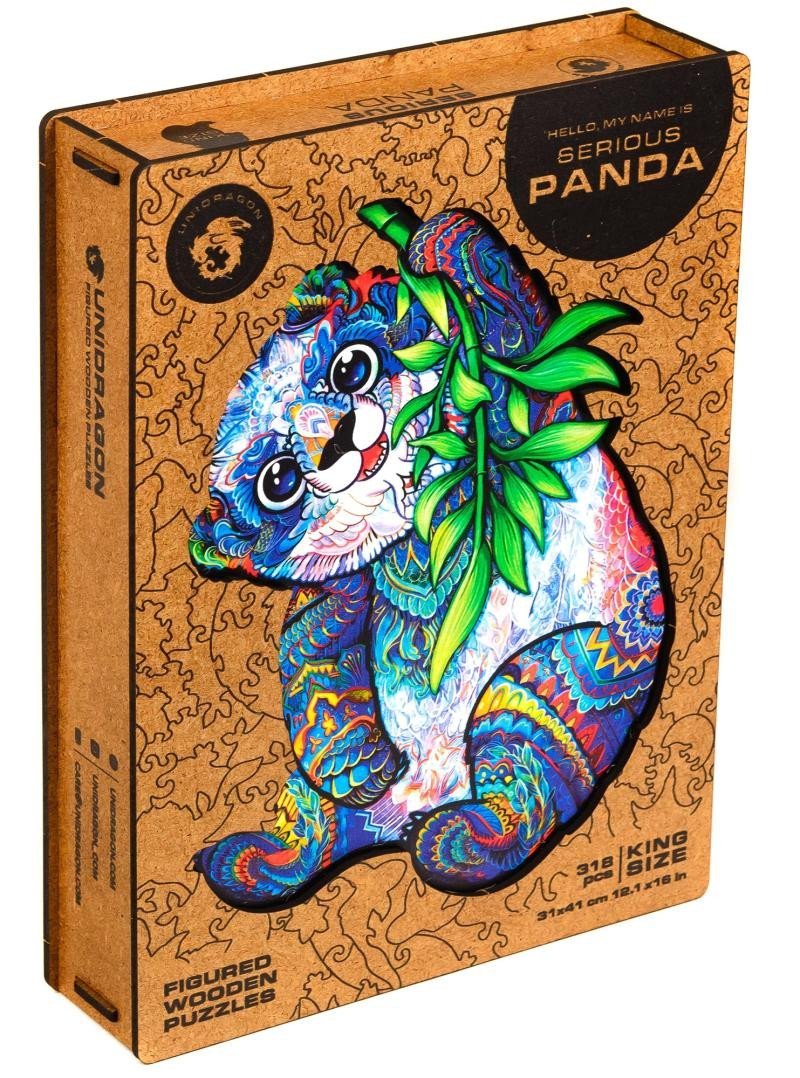 Levně Unidragon dřevěné puzzle - Panda velikost L