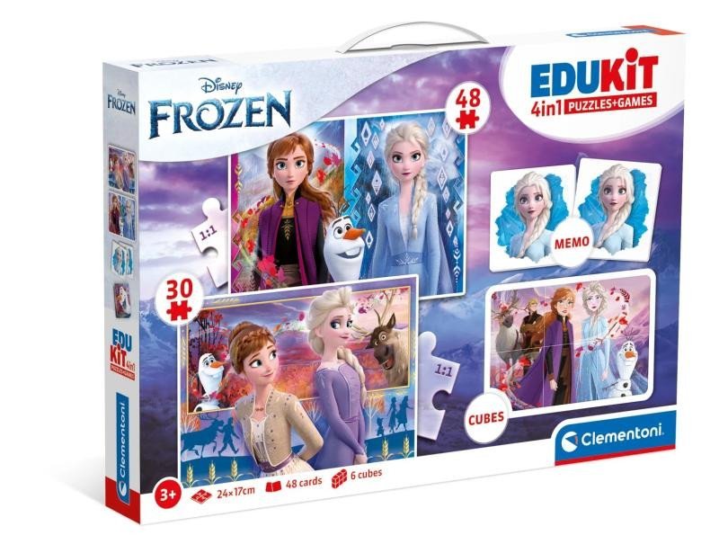 Levně Edukit Frozen 4v1 (pexeso, 48 + 30 puzzle, 6 kostek)