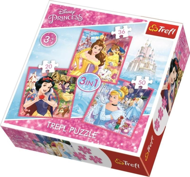 Levně Trefl Puzzle Disney Princess - Kouzelný svět 3v1