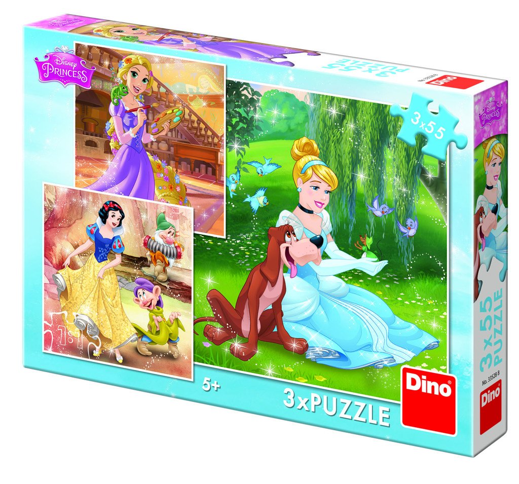 Levně Disney Princezny - Volné odpoledne: puzzle 3x55 dílků - Dino