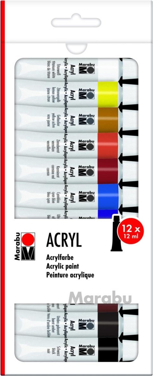 Marabu akrylová barva sada 12 x 12 ml