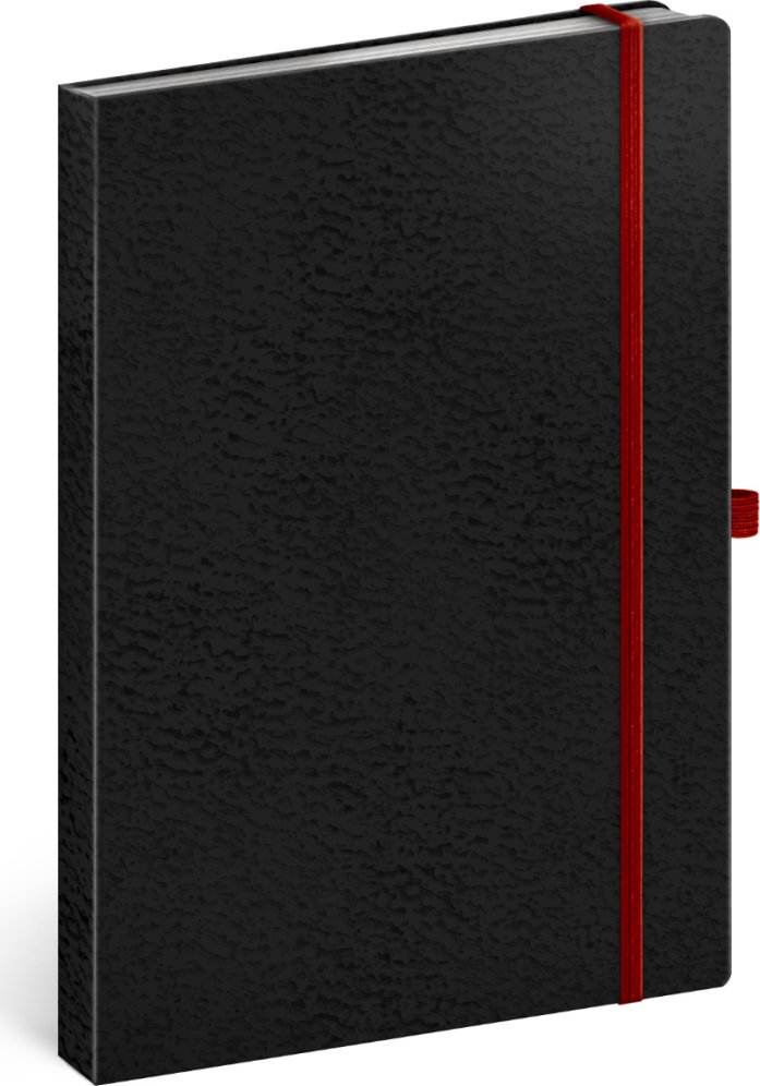 Levně Notes - Vivella Classic černý/červený, linkovaný, 15 x 21 cm