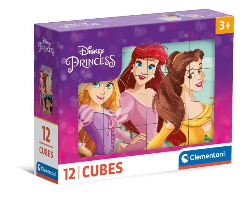 Levně Obrázkové kostky Disney Princess 12 ks