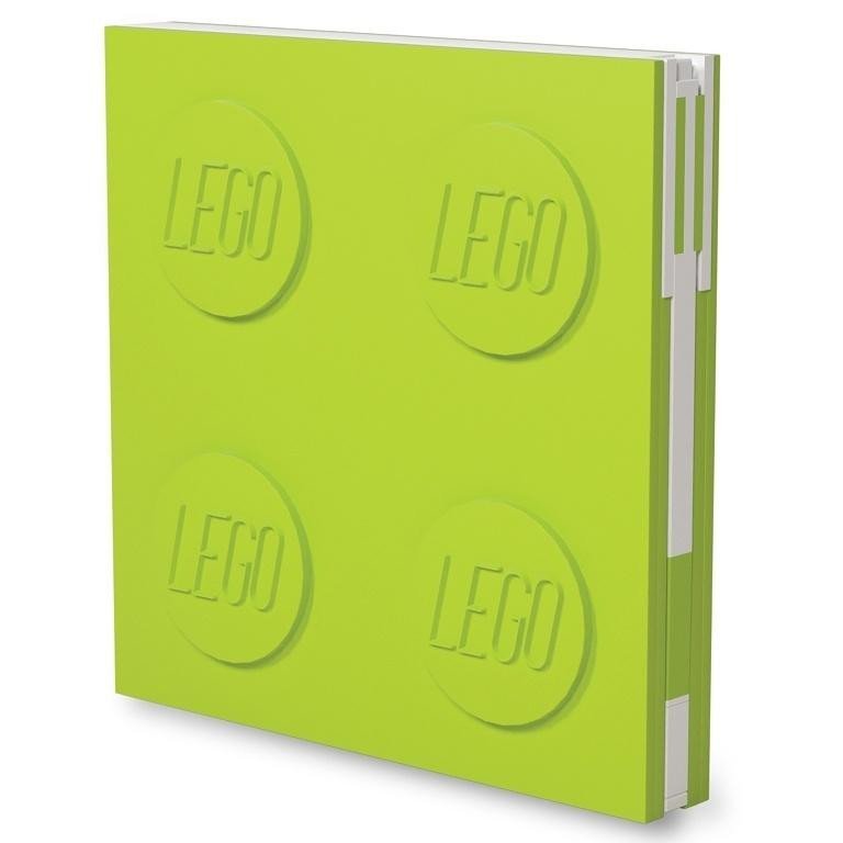 LEGO Zápisník s gelovým perem jako klipem - světle zelený