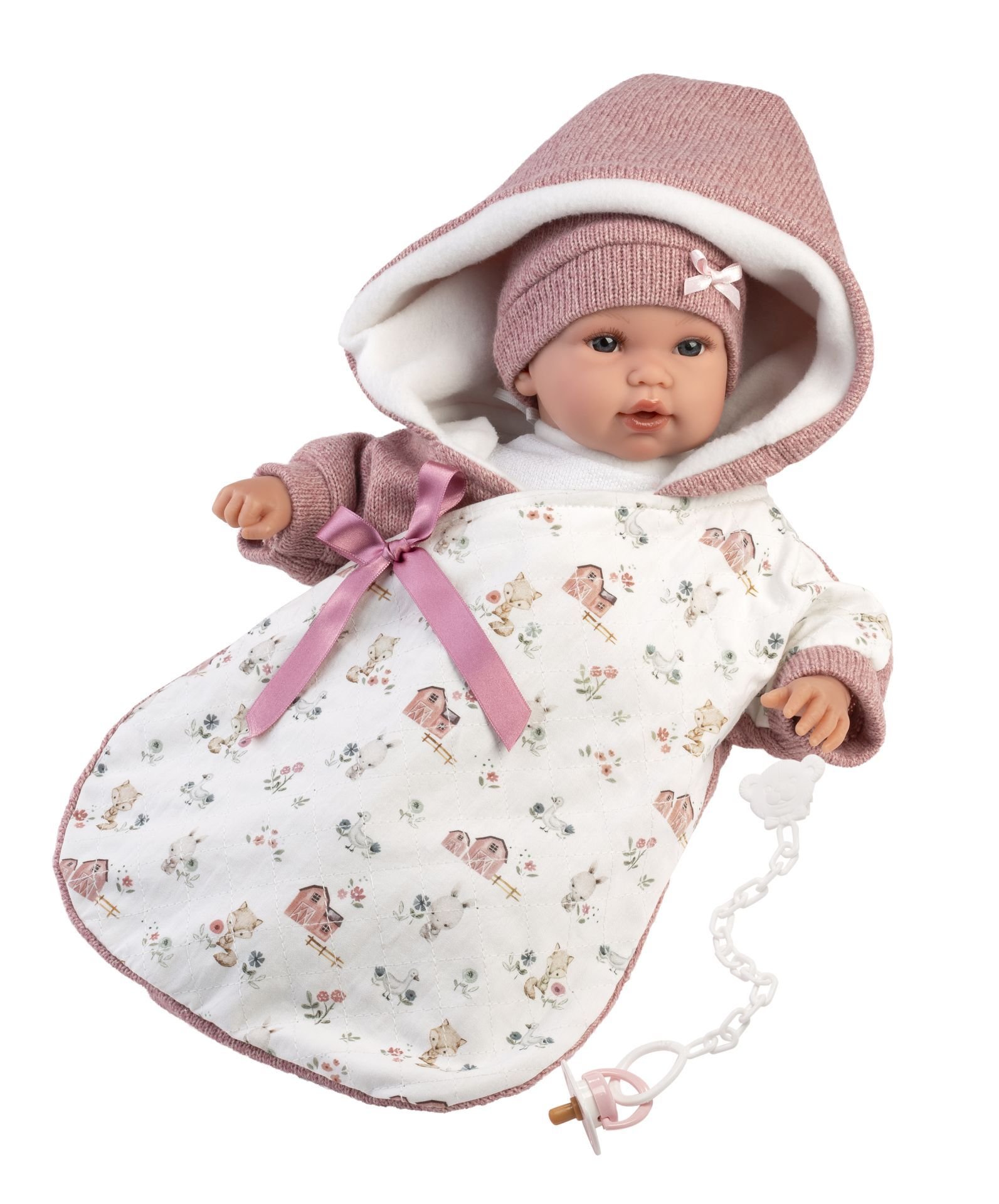 Levně Llorens 63650 NEW BORN - realistická panenka miminko se zvuky a měkkým látkovým tělem - 36 cm
