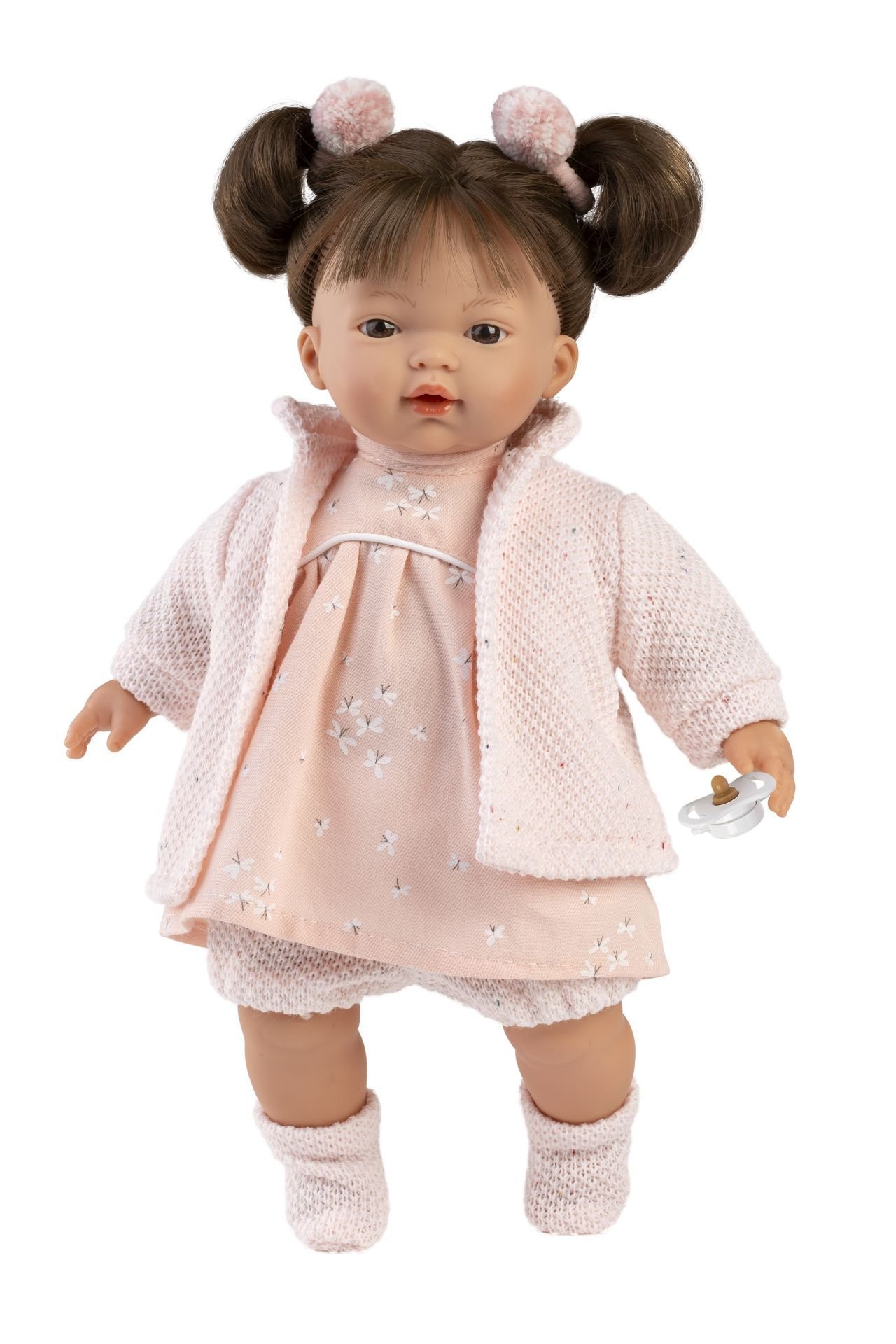Levně Llorens 33156 VERA - realistická panenka se zvuky a měkkým látkovým tělem - 33 cm