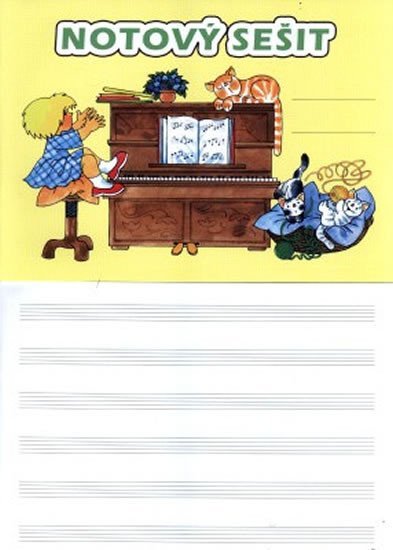 Levně Notový sešit (obrázek: pianino, 32str.)