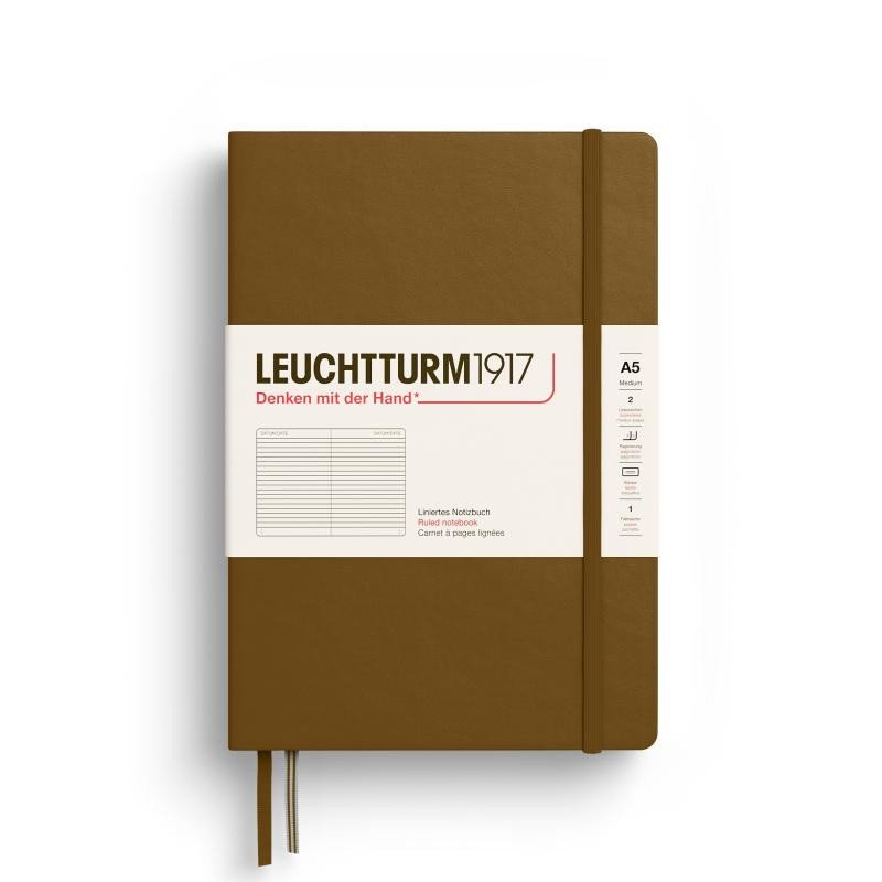 Levně Leuchtturm1917 Zápisník Spice Brown Medium A5 linkovaný