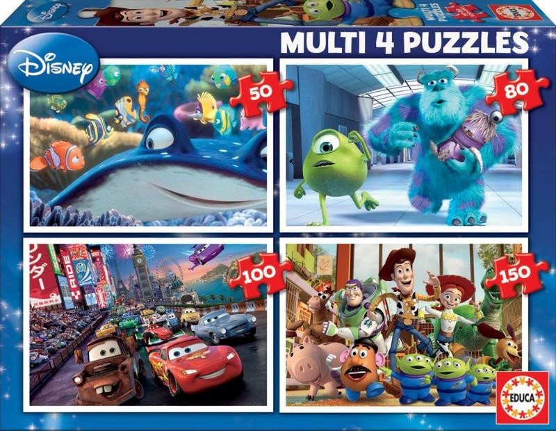 Levně Puzzle Disney Pixar Mix 4v1 (50,80,100,150 dílků)