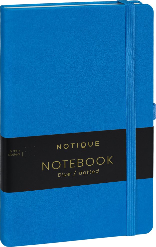 Levně Notes Modrý, tečkovaný, 13 × 21 cm