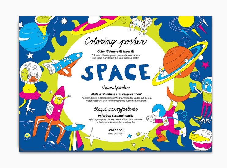 Levně Space - Plakát omalovánka