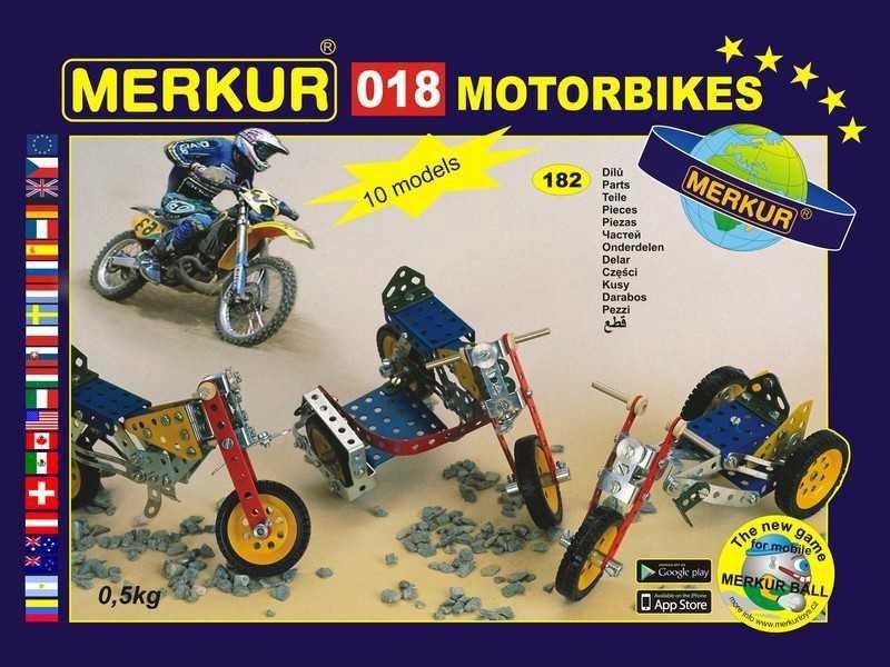 Levně Merkur 018 Motocykly 182 dílů, 10 modelů