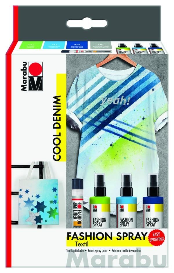 Levně Marabu Sada barev na textil ve spreji - Cool Denim