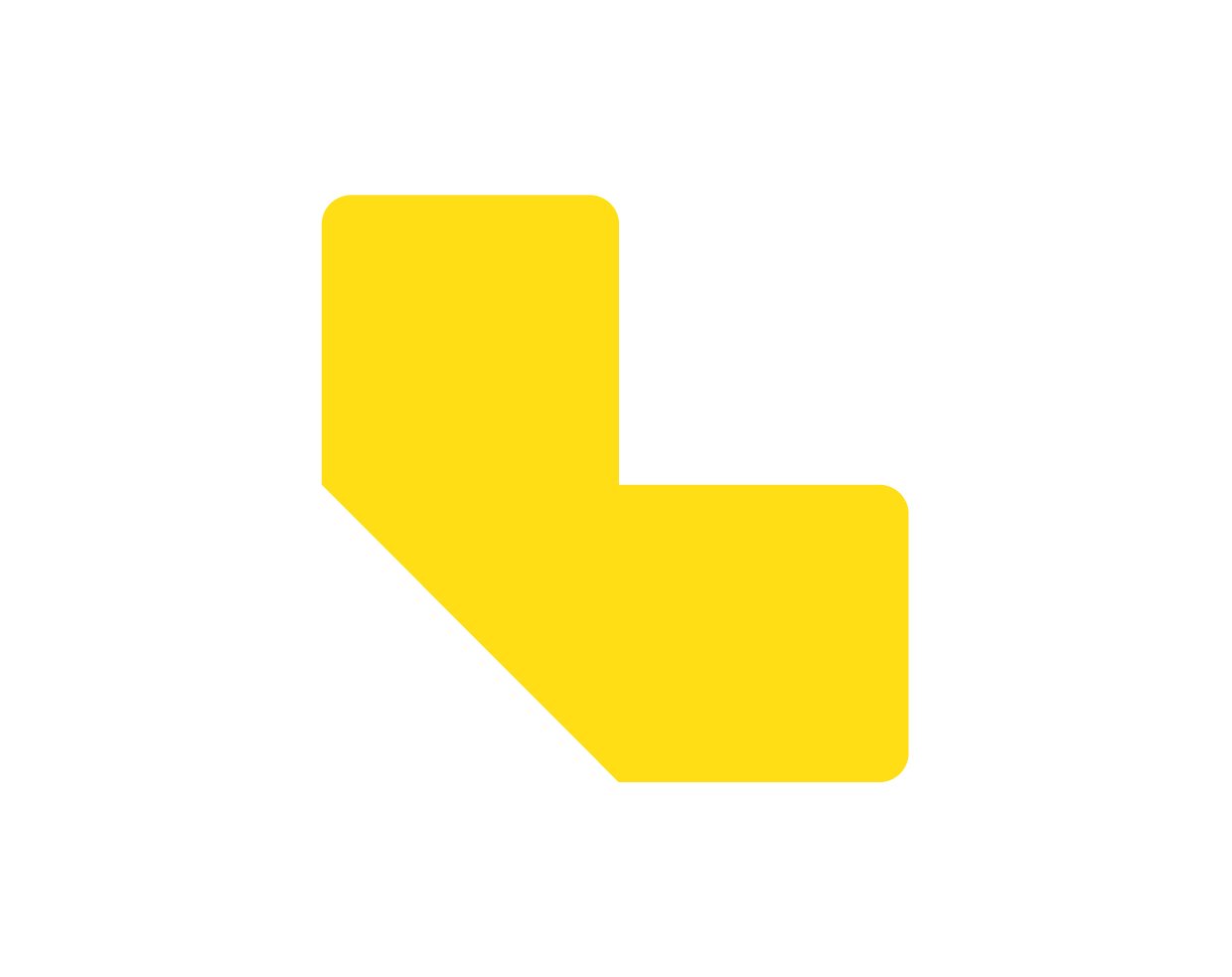 djois podlahové samolepicí značení - tvar L, 10 x 5 cm, žluté, 10 ks