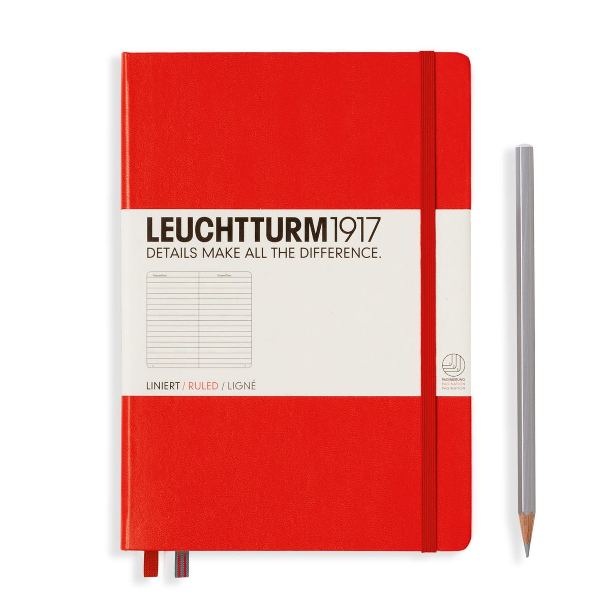 Levně LEUCHTTURM1917 LEUCHTTRUM1917 Notebook Medium A5, Hardcover lined, RED 332933