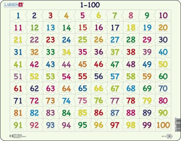 Levně Puzzle Poznej číslice 1-100
