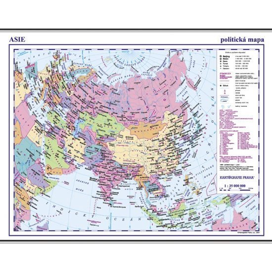 Levně Asie - příruční politická mapa A3/1: 35 mil.