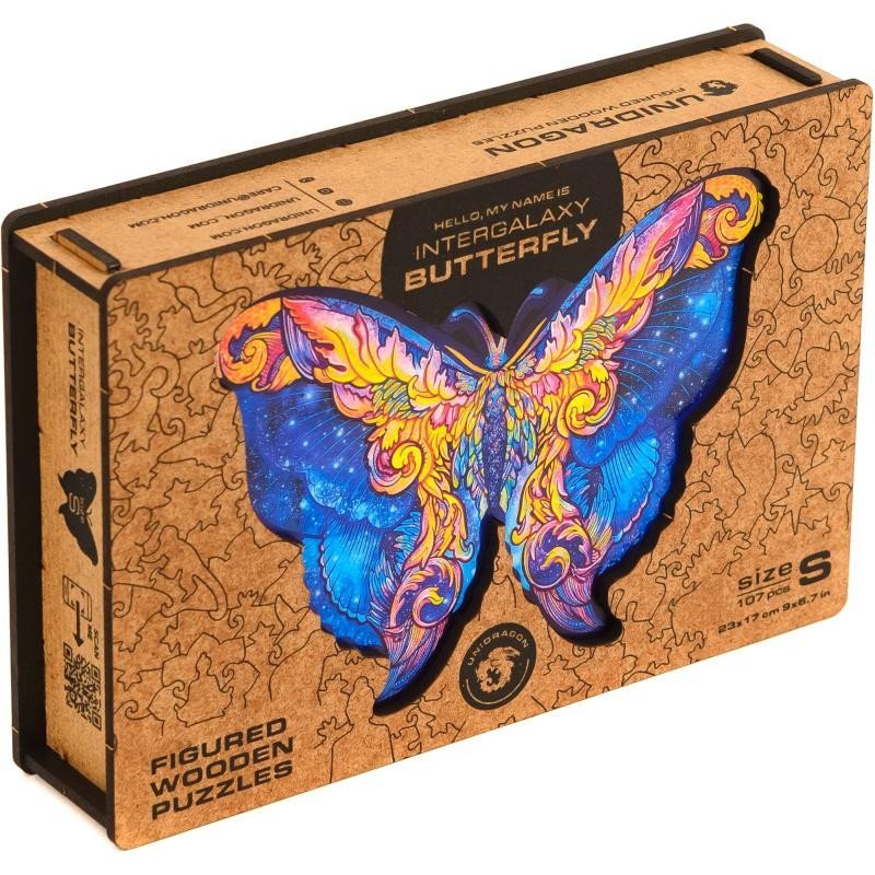 Levně Unidragon dřevěné puzzle - Motýl velikost S