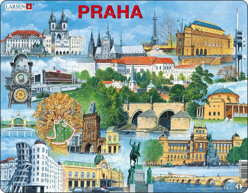 Puzzle MAXI - Praha nejzajímavěší atrakce/66 dílků - Larsen