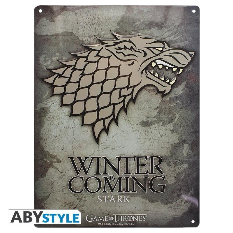 Levně Game of Thrones Plechová cedule: Stark 38 x 28 cm