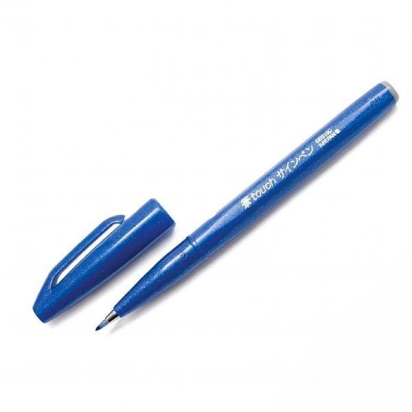 Levně Popisovač Pentel Touch Brush - modrý