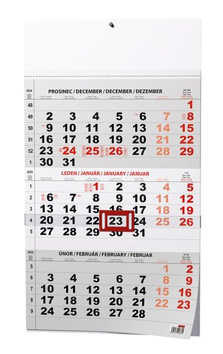 Levně Tříměsíční kalendář 2025 černý - nástěnný kalendář