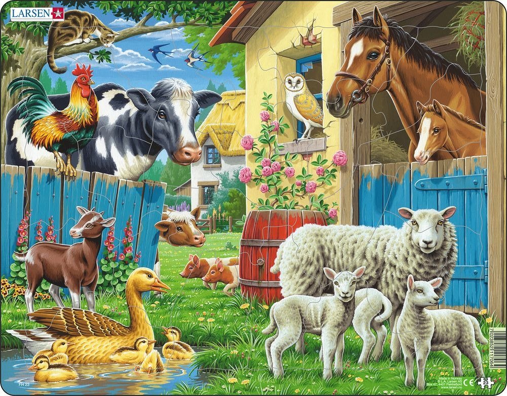 Levně Puzzle Zvířata na farmě 25 dílků - Larsen