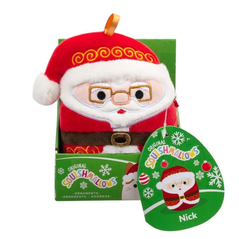 Levně Squishmallows Vánoční ozdoba Santa s brýlemi Nick 10 cm